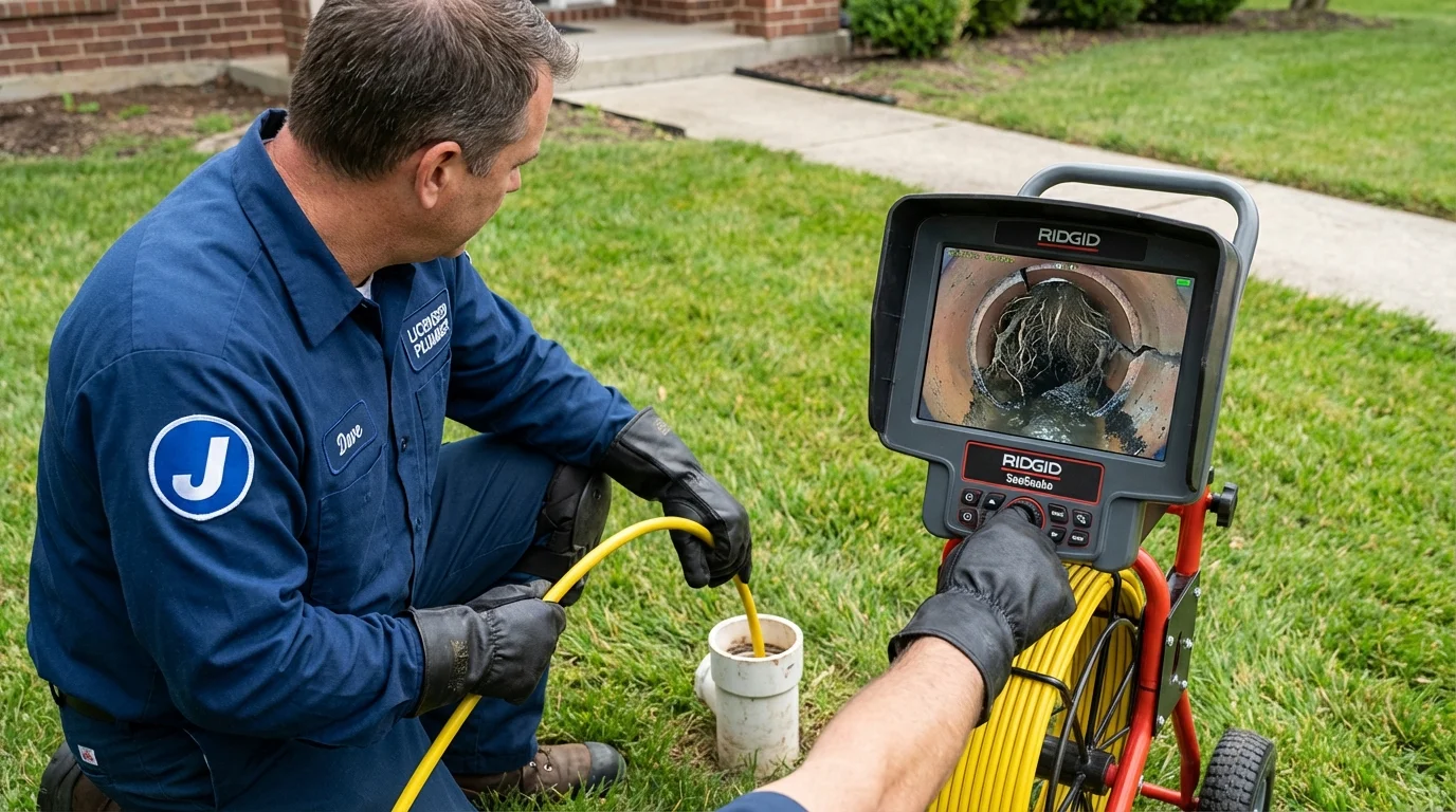 Sewer camera inspection being performed by Johns Plumbing LLC in Cayey
